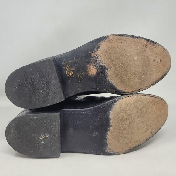 Vintage Lucchese Boots Mens 7.5B Black Cherry Leather Cowboy Western Roper Rodeo - Picture 12 of 12